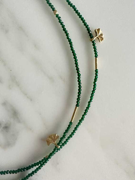 Collana Tralcio gentile verde gingko