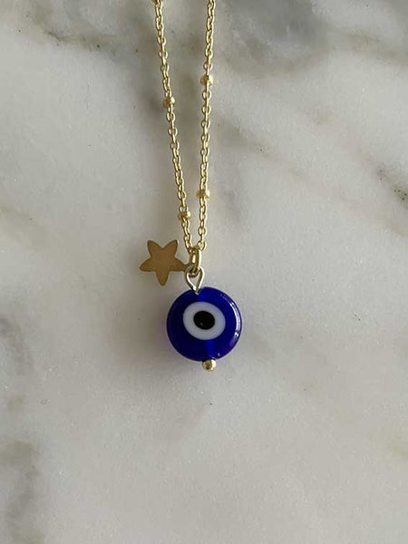 collana occhio greco blu